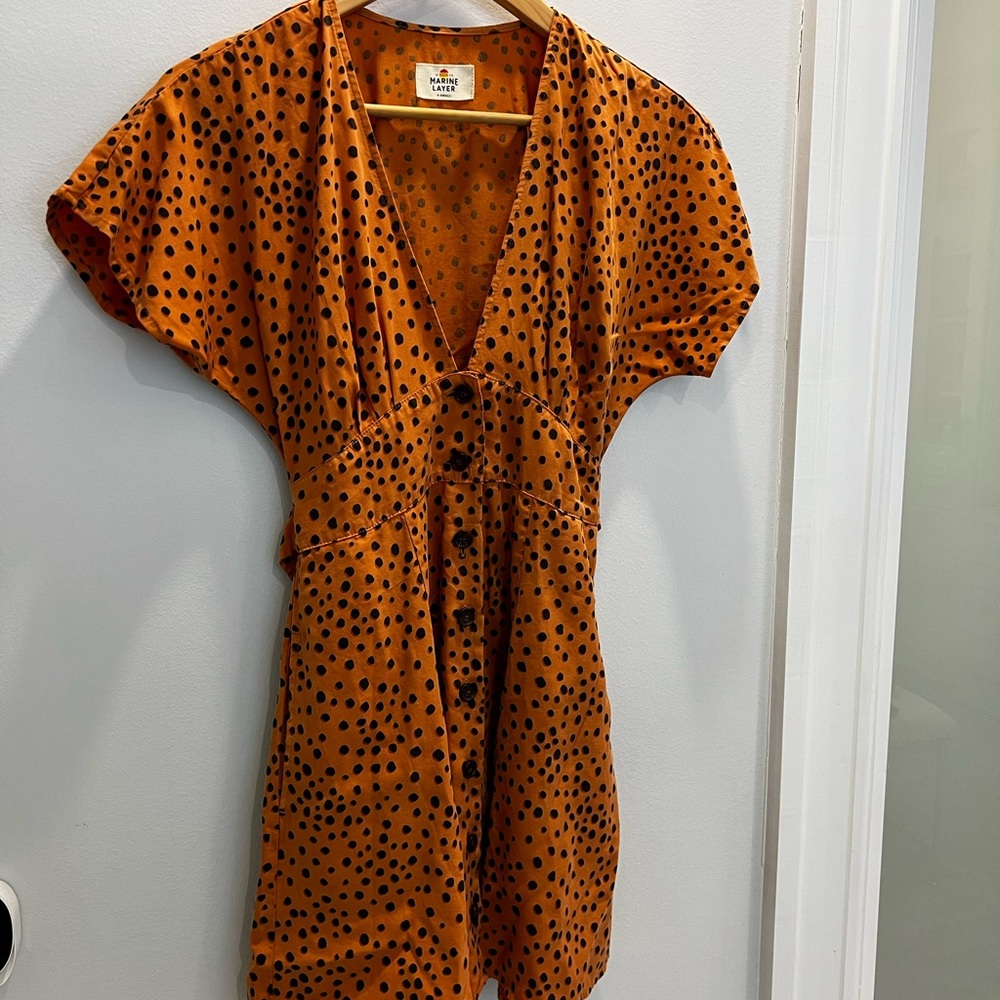 Marine Layer Camilla Mini Dress Cheetah Print XS